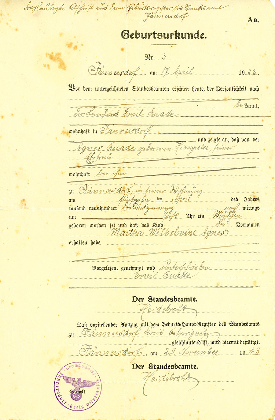 
1923 in jännersdorf. gibt es informationenß