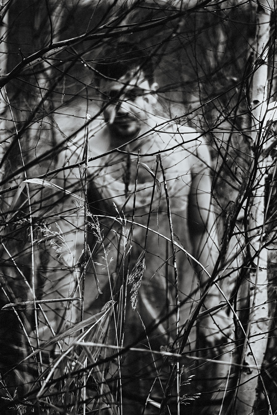 schwarz-weiß-fotografie zu thema angst