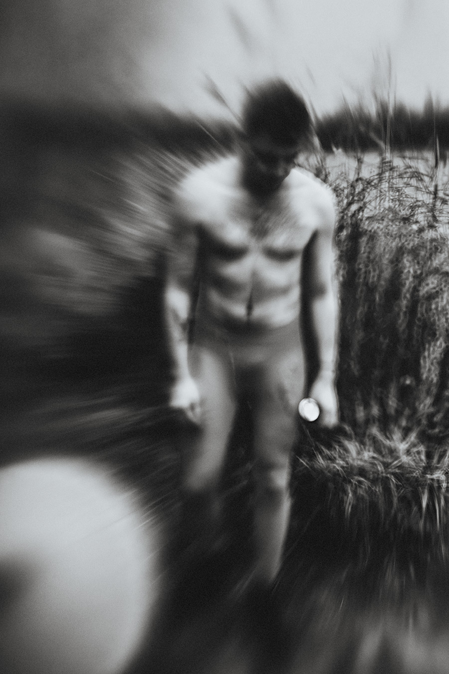 schwarz-weiß-fotografie zu thema angst