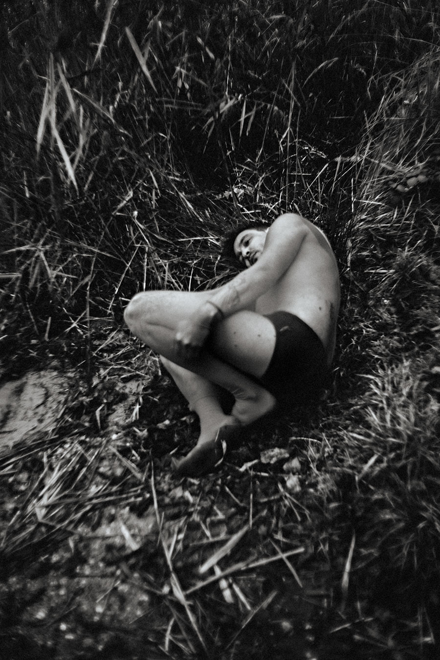 schwarz-weiß-fotografie zu thema angst