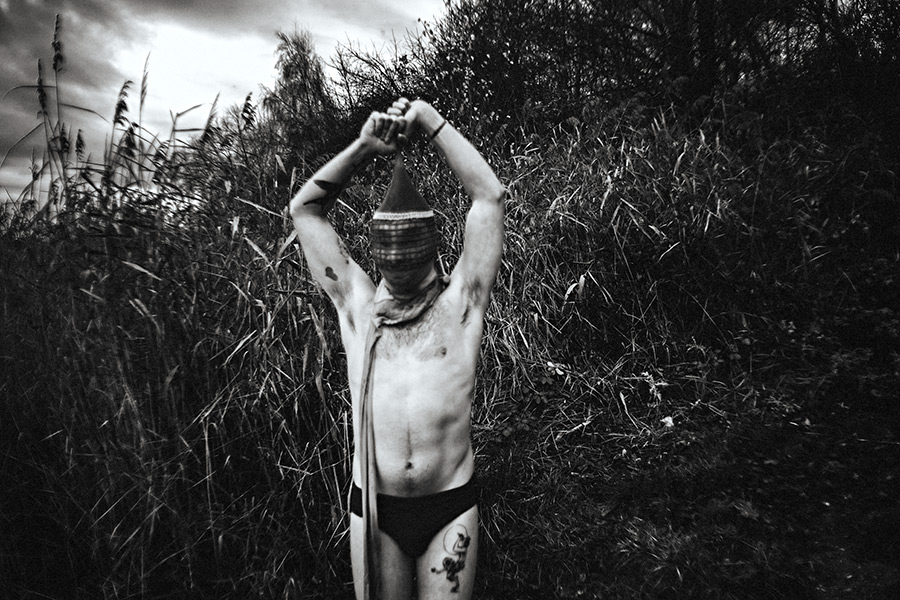 schwarz-weiß-fotografie zu thema angst